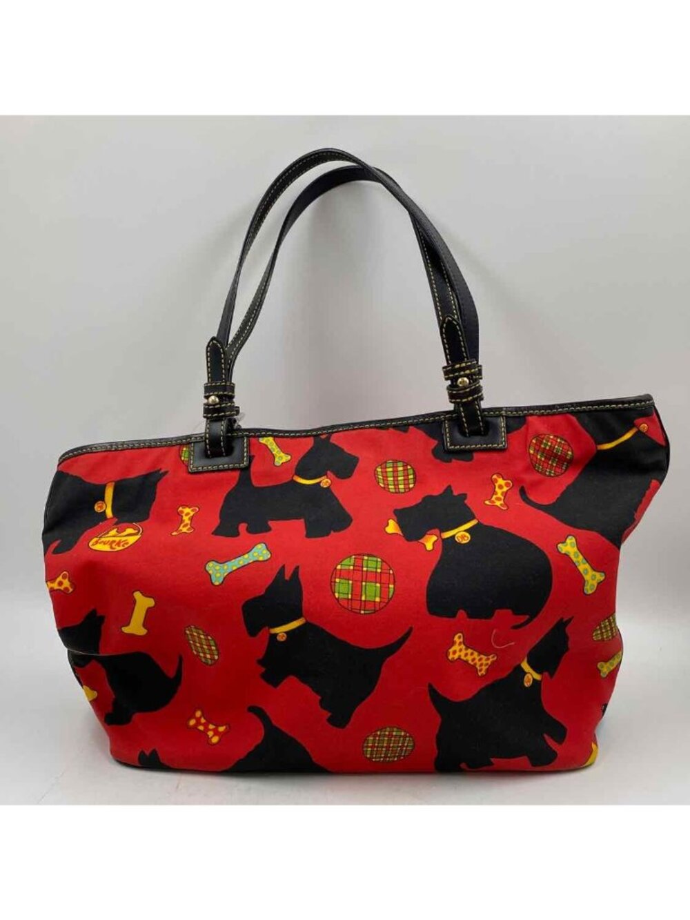Dooney & Bourke East/West Tote Scottie Dog Women's Red Luxe Purse - Picture 3 of 5